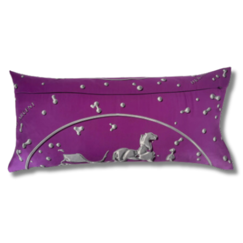 Vif Argent Purple Vintage Silk Scarf Lumbar Pillows 35"