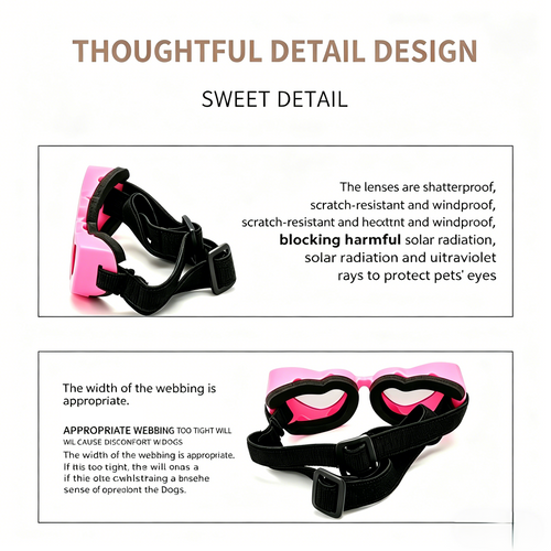 Heart Shaped Pet Sunglasses Adjustable Dog Goggles Cute Fashion Glasses for Small Dogs Cats UV Protection