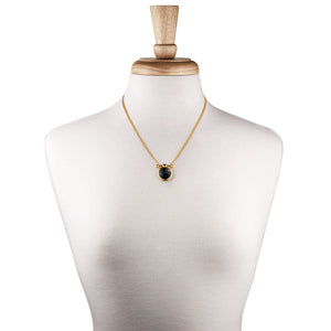 Adele - Black Onyx Equestrian Horse Bit Necklace in Gold