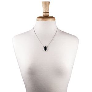 Adele - Black Onyx Equestrian Horse Bit Necklace in Silver