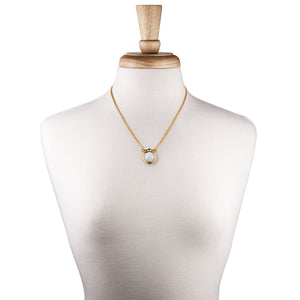 Adele - Moonstone Equestrian Horse Bit Necklace in Gold
