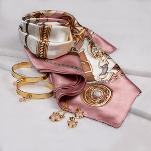 Adele - Rose Quartz Horse Bit Equestrian Earring in Gold