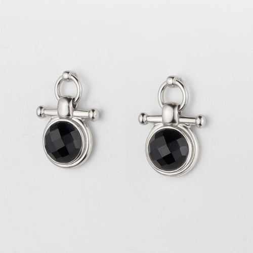 Adele - Black Onyx Equestrian Horse Bit Necklace in Silver
