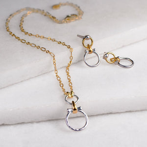 Aikon - Two Tone Equestrian Horse Bit Necklace