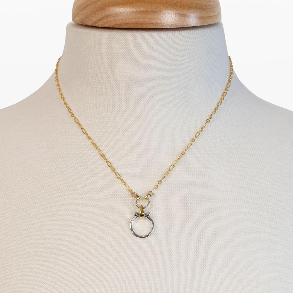 Aikon - Two Tone Equestrian Horse Bit Necklace