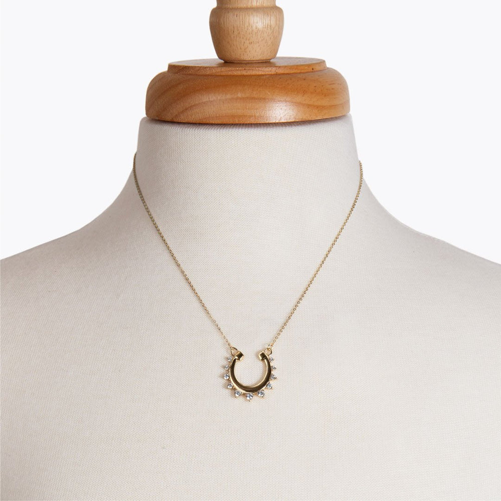 Anola - Diamond Cut Horseshoe Necklace in Gold