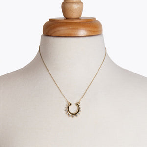 Anola - Diamond Cut Horseshoe Necklace in Gold