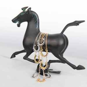 Anola - Diamond Cut Horseshoe Necklace in Silver
