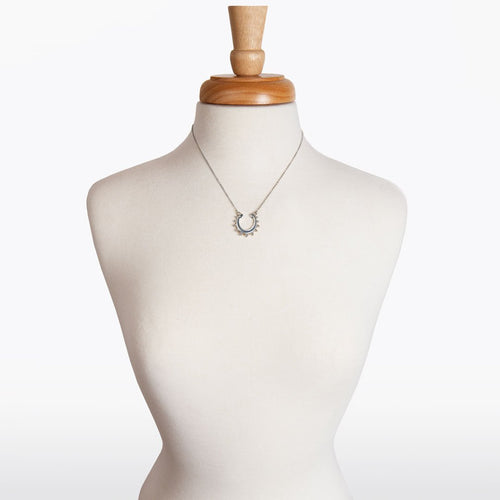 Anola - Diamond Cut Horseshoe Necklace in Silver