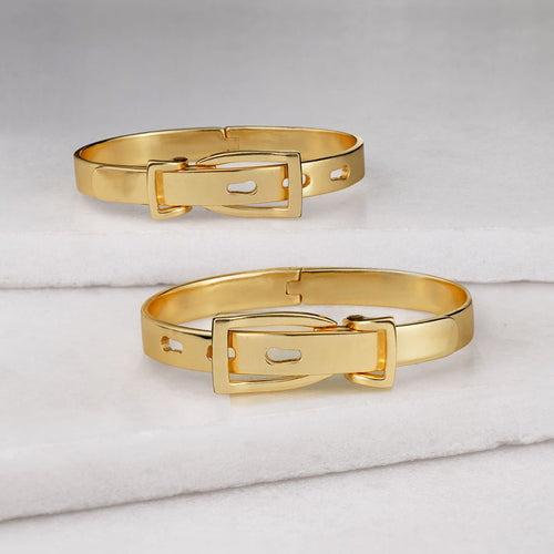 Ashton - Riding Stirrup Buckle Bracelet in Gold