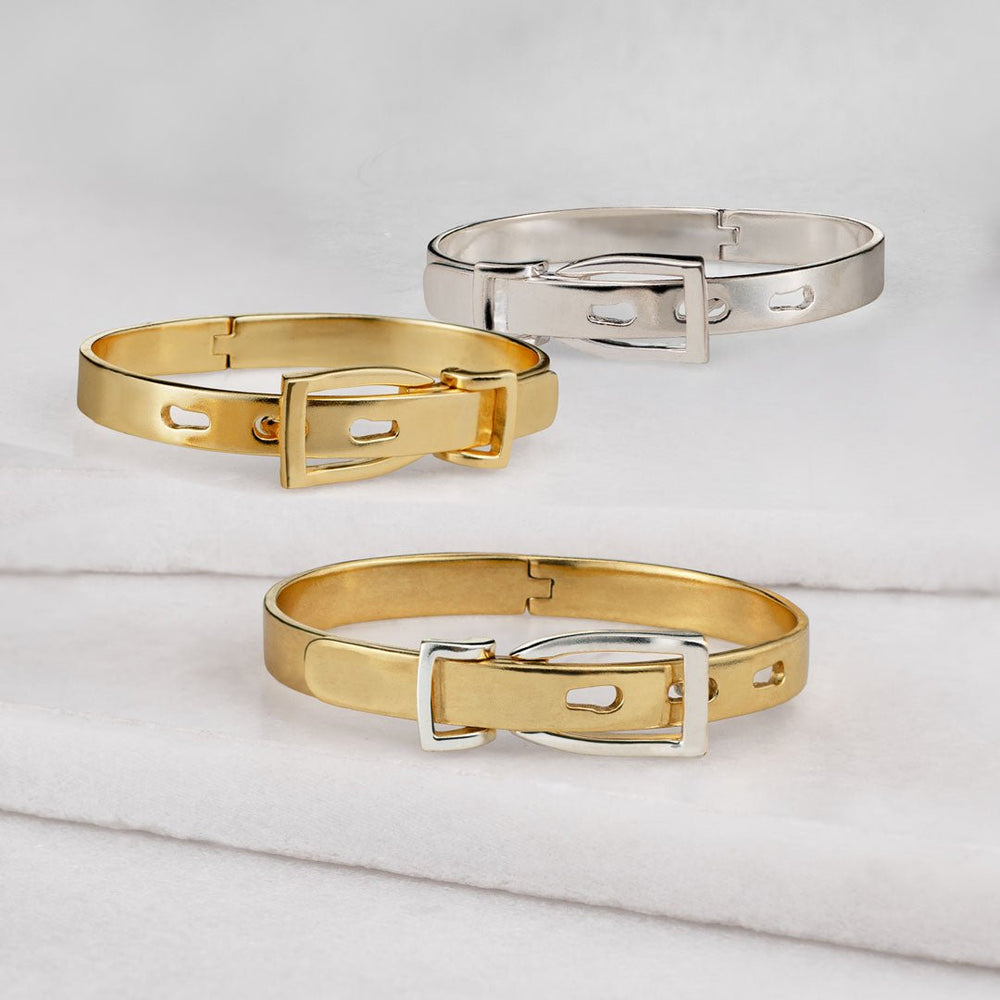 Ashton - Riding Stirrup Buckle Bracelet Silver