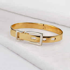 Ashton - Riding Stirrup Buckle Bracelet Two Tone