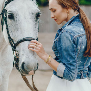 Ashton - Riding Stirrup Buckle Bracelet Two Tone