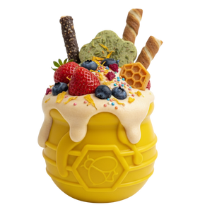 Honey Pot Dog eCup Treat Dispenser | Durable PUP-X Rubber Enrichment Toy | USA Made