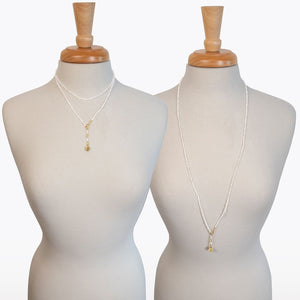 Aurora - Moonstone & Gold Horseshoe Coin Strand Necklace