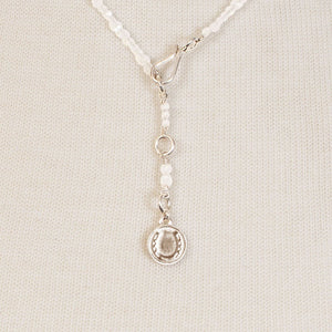 Aurora - Moonstone & Silver Horseshoe Coin Strand Necklace