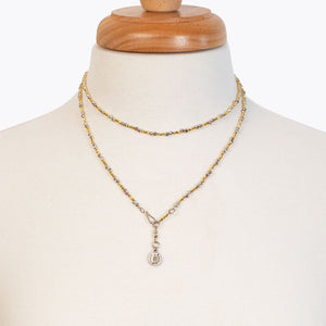 Aurora - Pyrite Silver & Gold Horseshoe Coin Strand Necklace