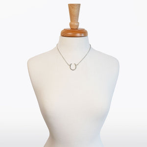 Ava - Equestrian Horseshoe Double Chain Necklace in Silver