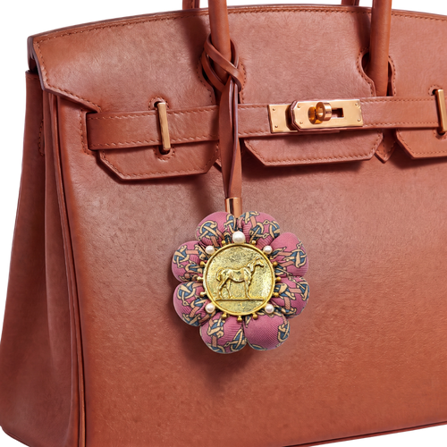 Novelty Print Vintage Silk Necktie Bag Charm