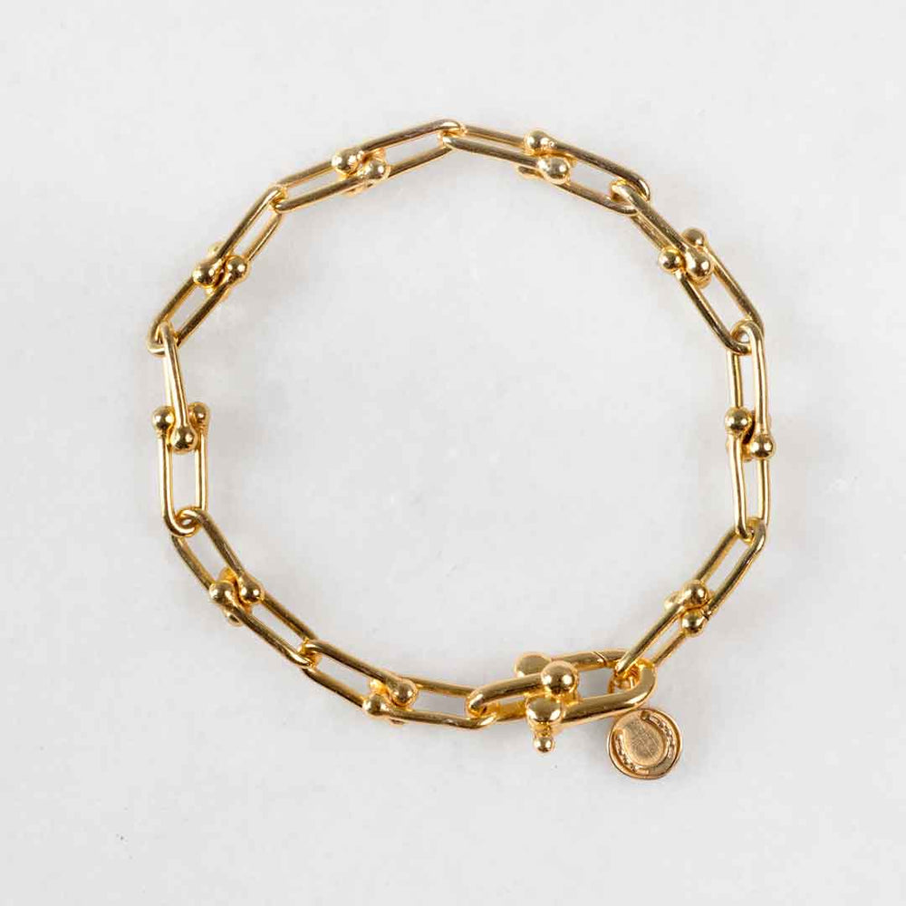 Bellamy - Horseshoe Link Equestrian Bracelet in Gold