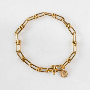 Bellamy - Horseshoe Link Equestrian Bracelet in Gold