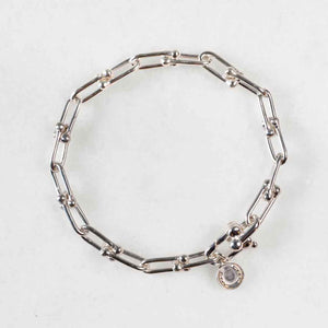 Bellamy - Horseshoe Link Equestrian Bracelet in Silver