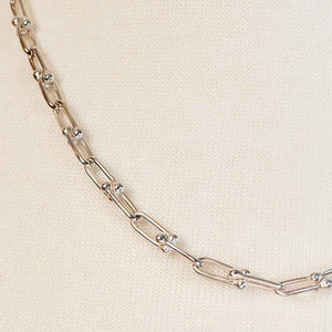 Bellamy - Horseshoe Link Equestrian Necklace in Silver