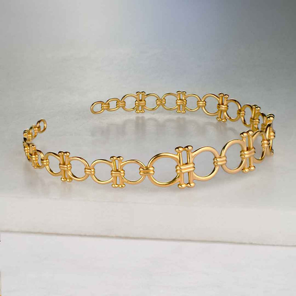 Bocara - Equestrian Horse Bit Choker Necklace in Gold