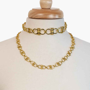 Bocara - Equestrian Horse Bit Choker Necklace in Gold