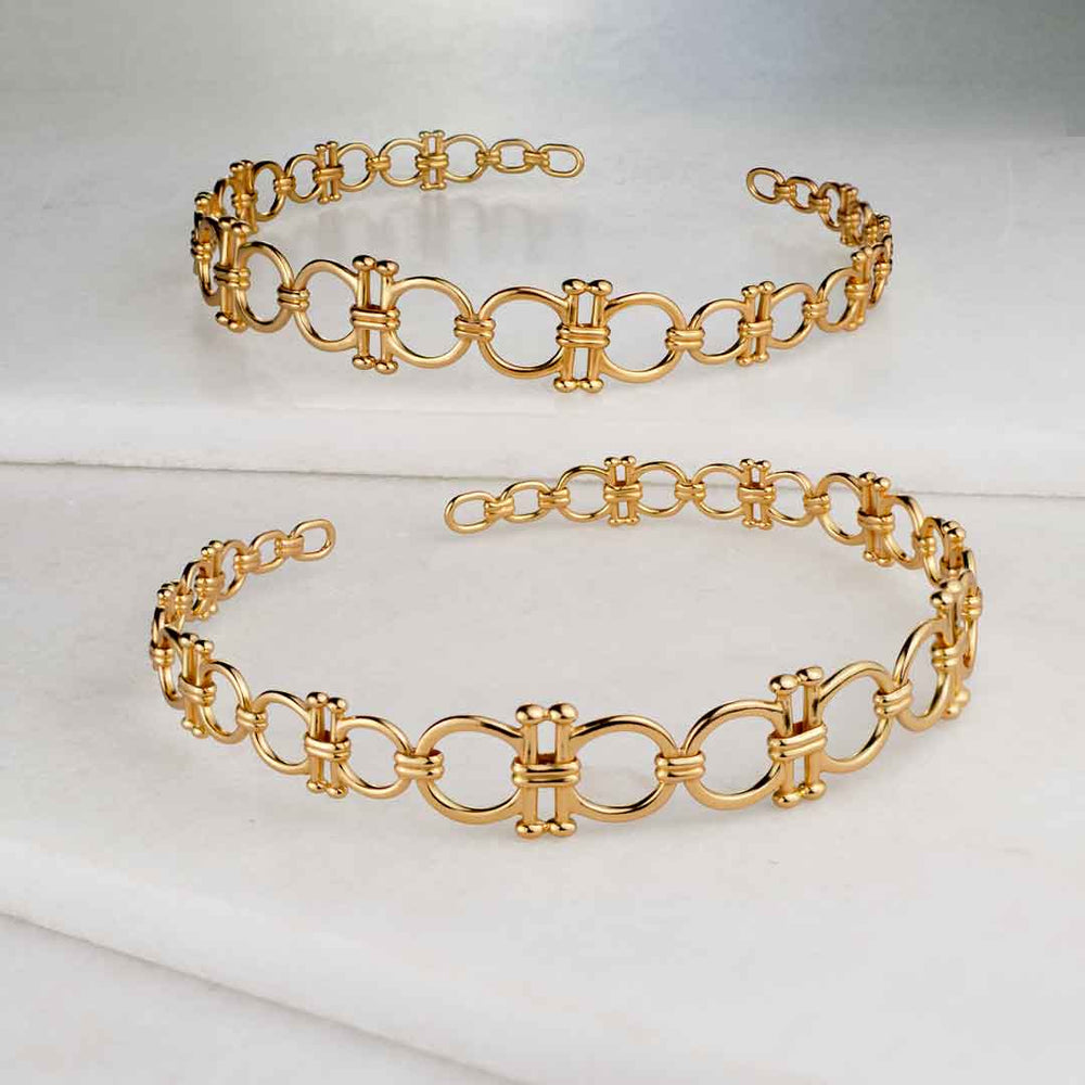 Bocara - Equestrian Horse Bit Choker Necklace in Gold