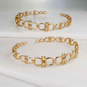 Bocara - Equestrian Horse Bit Choker Necklace in Gold