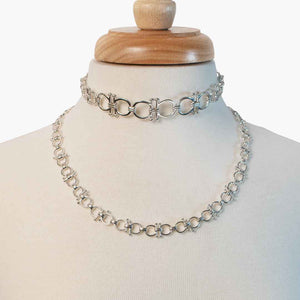 Bocara - Equestrian Horse Bit Choker Necklace in Silver