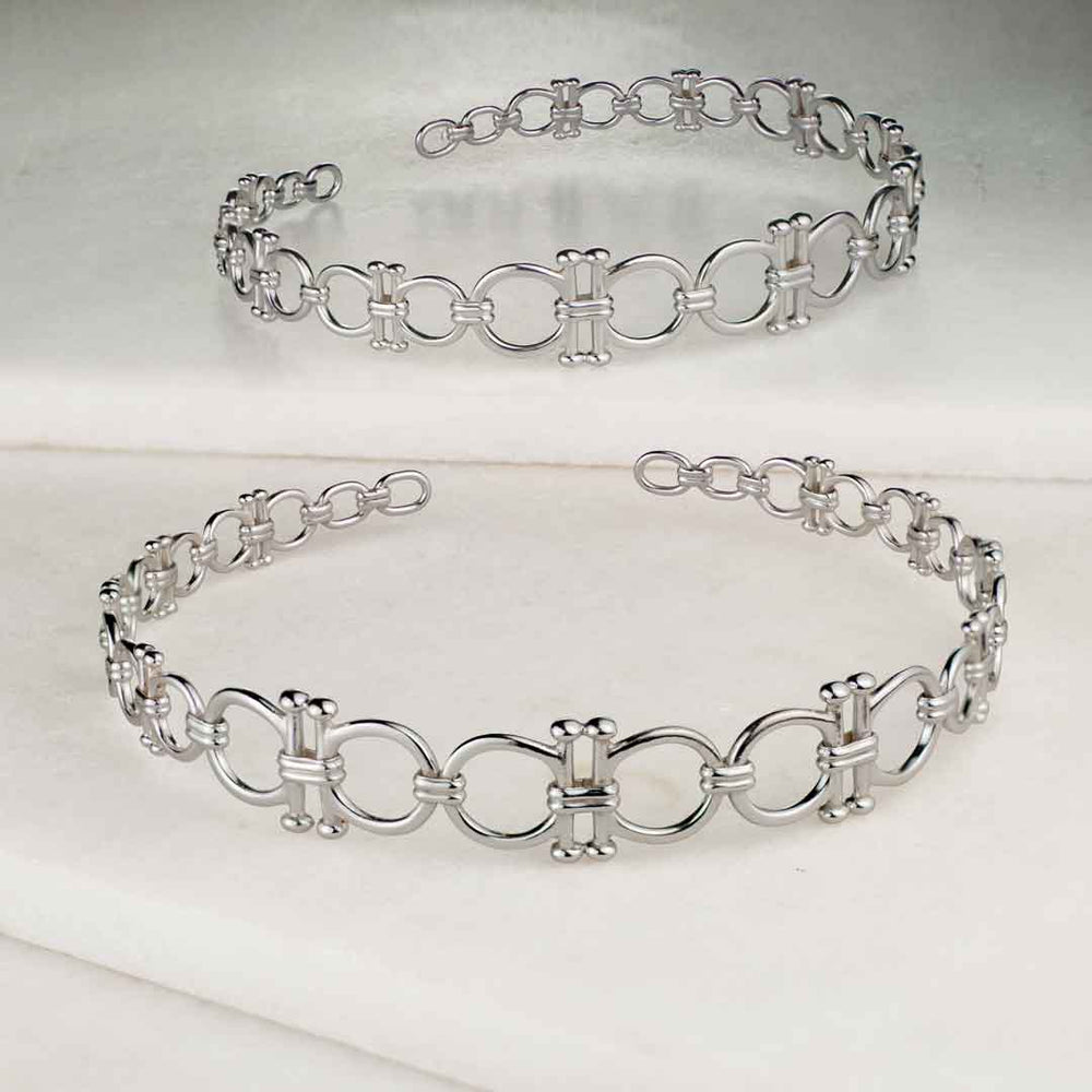 Bocara - Equestrian Horse Bit Choker Necklace in Silver