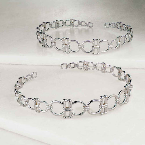Bocara - Equestrian Horse Bit Choker Necklace in Silver