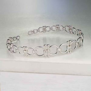 Bocara - Equestrian Horse Bit Choker Necklace in Silver