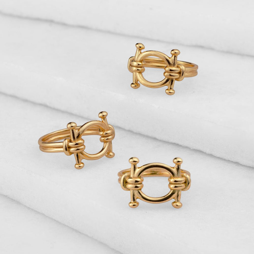 Bocara - Horse Bit Equestrian Ring in Gold