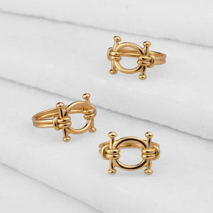 Bocara - Horse Bit Equestrian Ring in Gold