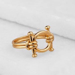 Bocara - Horse Bit Equestrian Ring in Gold