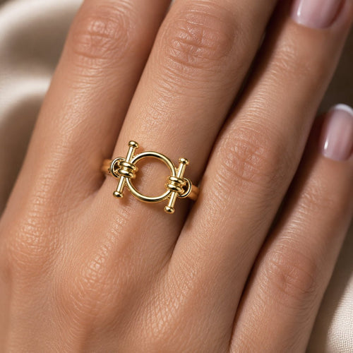 Bocara - Horse Bit Equestrian Ring in Gold