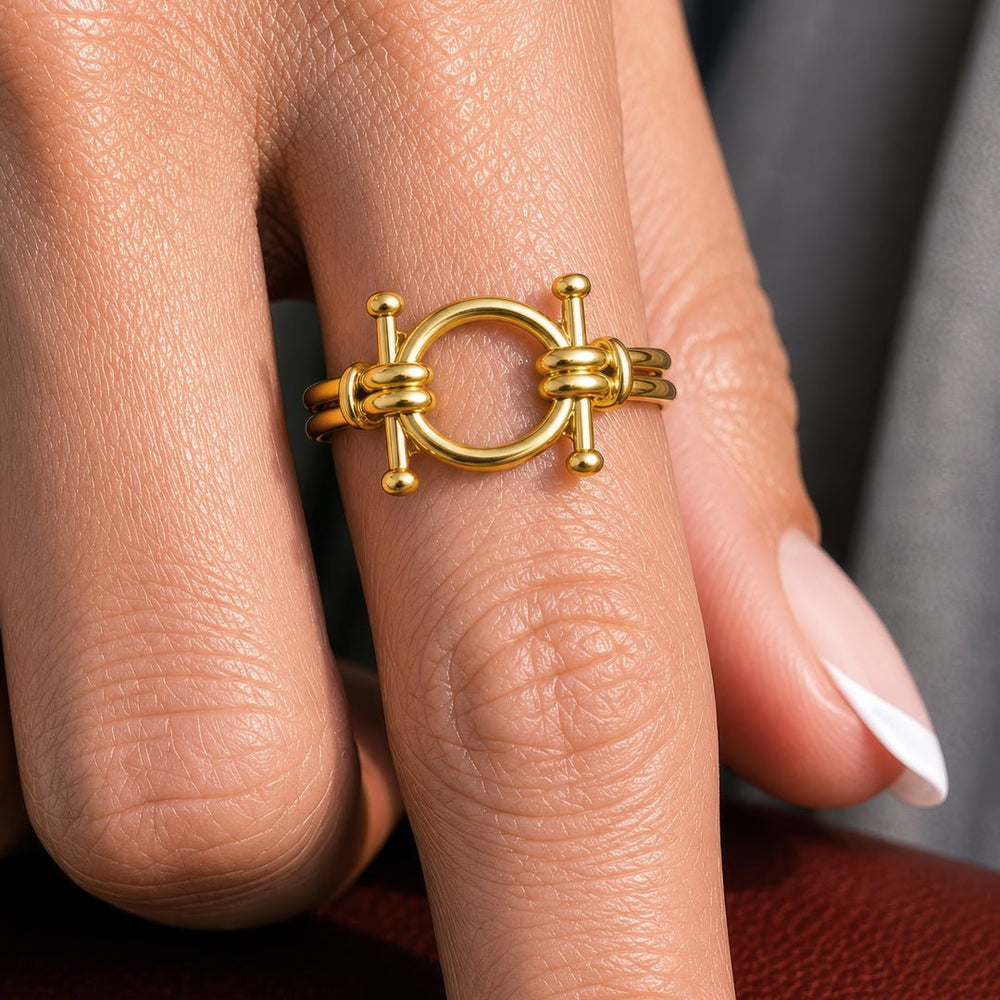 Bocara - Horse Bit Equestrian Ring in Gold