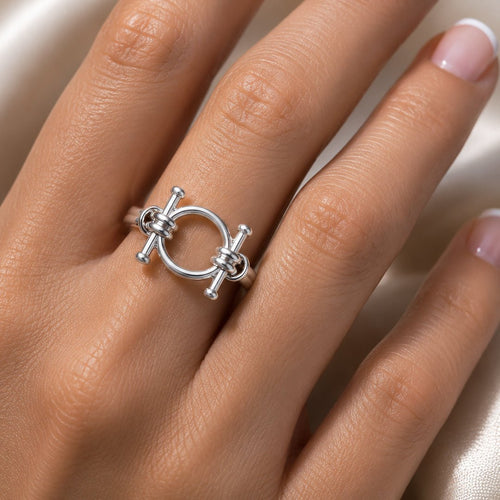 Bocara - Horse Bit Equestrian Ring in Silver