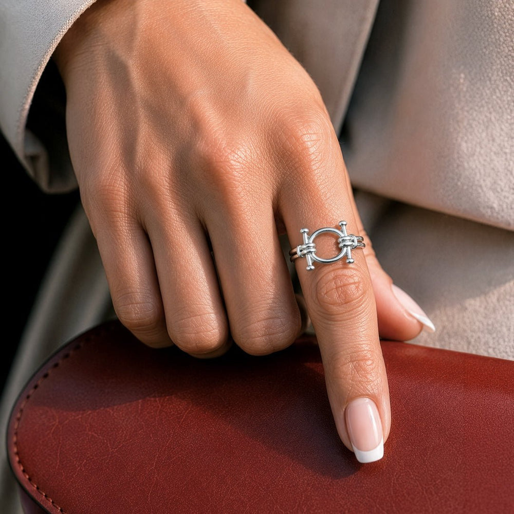 Bocara - Horse Bit Equestrian Ring in Silver