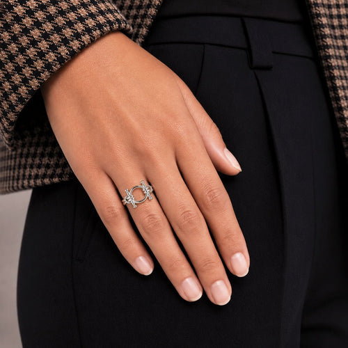 Bocara - Horse Bit Equestrian Ring in Silver