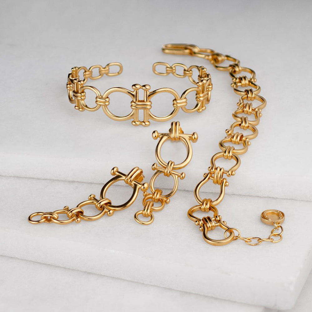 Bocara - Horse Bit Equestrian Wrist Cuff in Gold