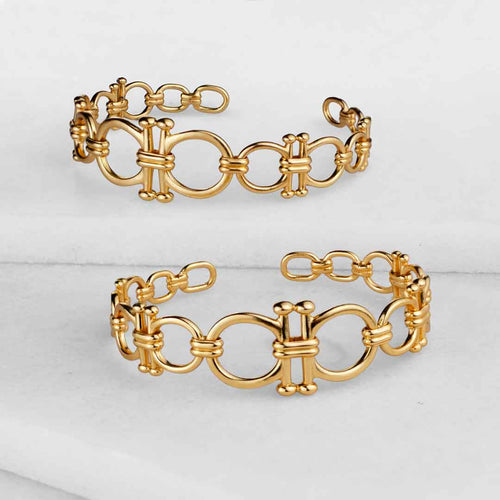 Bocara - Horse Bit Equestrian Wrist Cuff in Gold