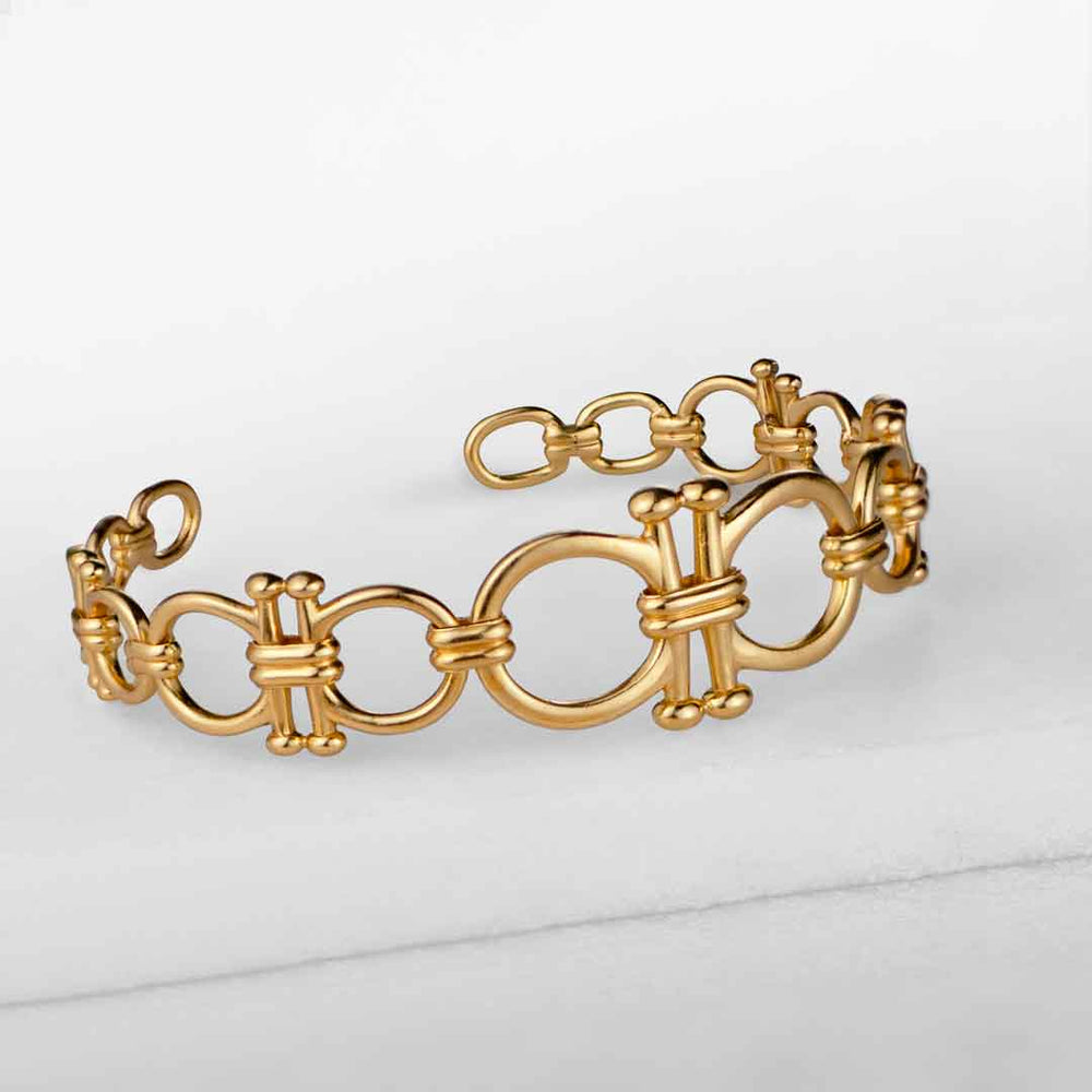 Bocara - Horse Bit Equestrian Wrist Cuff in Gold