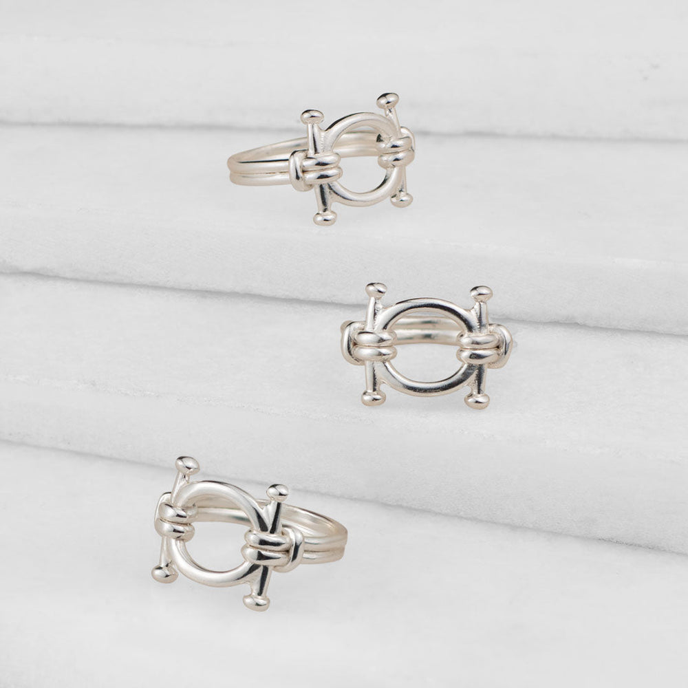 Bocara - Horse Bit Equestrian Ring in Silver