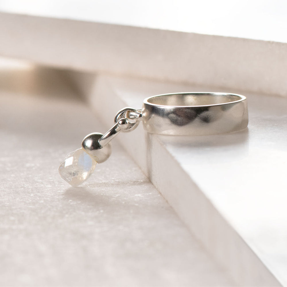 Brio - Moonstone Horse Bit Equestrian Ring in Silver