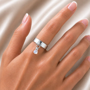 Brio - Moonstone Horse Bit Equestrian Ring in Silver