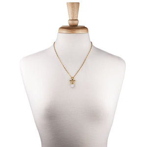 Briolette - Moonstone Equestrian Horse Bit Necklace in Gold